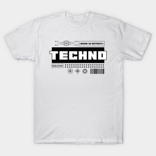 TECHNO  -  Born In Detroit (black) T-Shirt